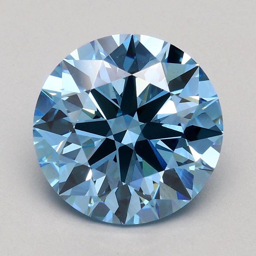2.03 Ct. Fancy Intense Blue Round Lab Grown Diamond