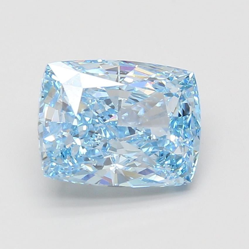 4.09 Ct. Fancy Vivid Blue Cushion Lab Grown Diamond