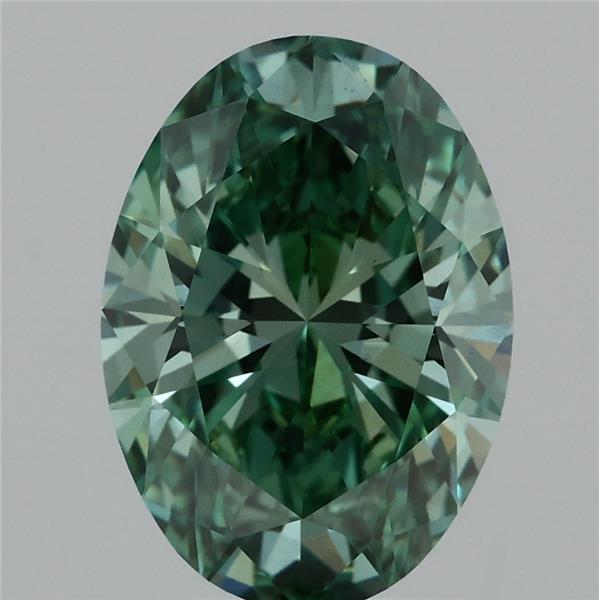 3.03 Ct. Fancy Vivid  Green Oval Lab Grown Diamond