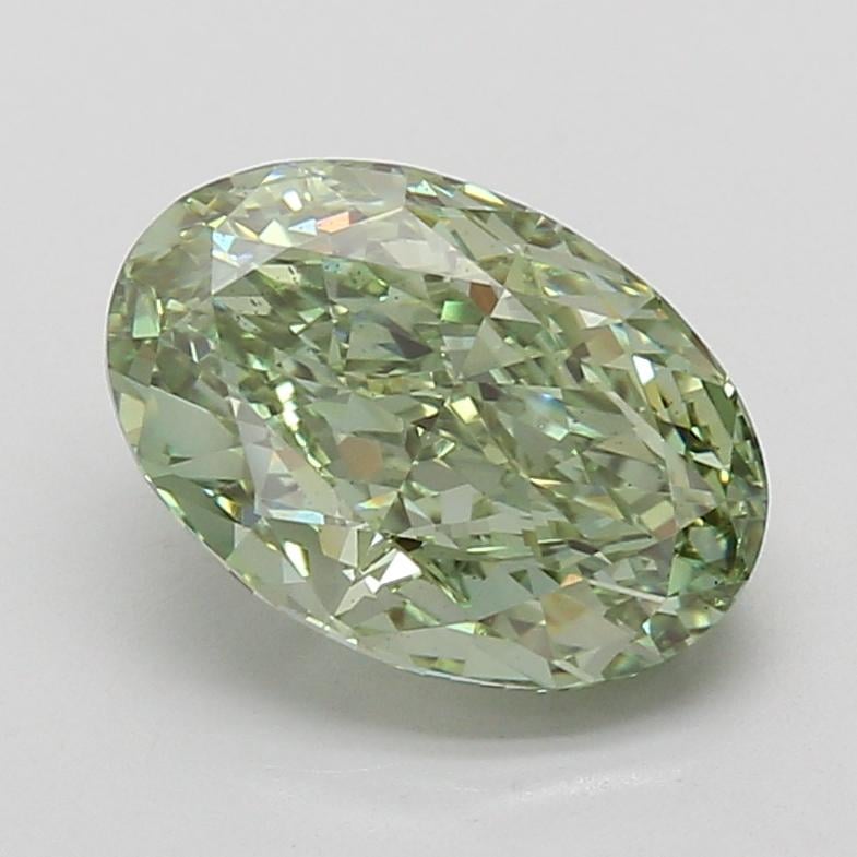 3.25 Ct. Fancy Vivid Green Oval Lab Grown Diamond