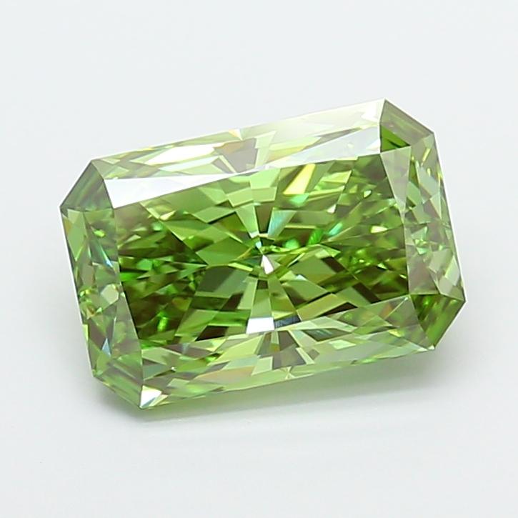 4.08 Ct. Fancy Vivid Green Radiant Lab Grown Diamond