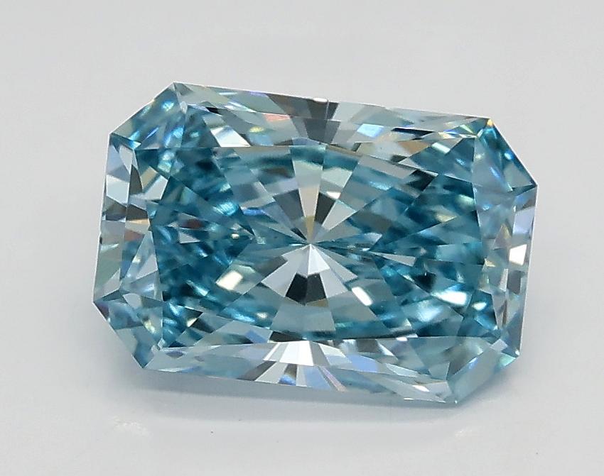 1.40 Ct. Fancy Intense Greenish Blue Radiant Lab Grown Diamond