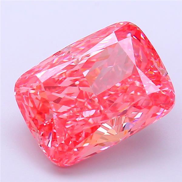 5.04 Ct. Fancy Vivid Pink Cushion Lab Grown Diamond