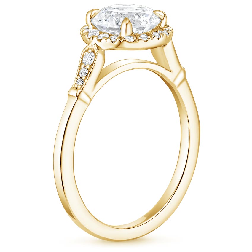 18K Yellow Gold Linden Diamond Ring, large side view