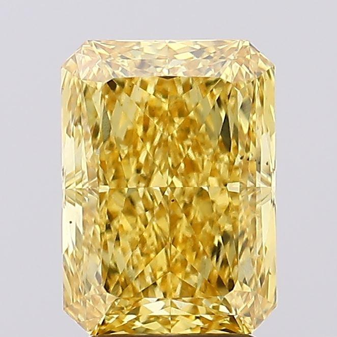 3.65 Ct. Fancy Vivid Yellow Radiant Lab Grown Diamond