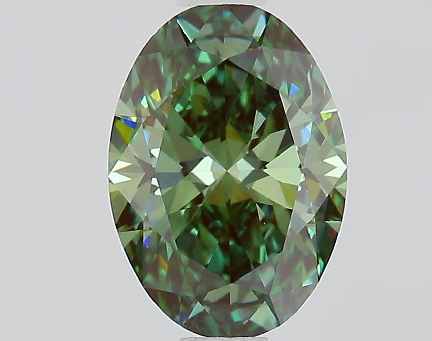 1.06 Ct. Fancy Vivid Green Oval Lab Grown Diamond