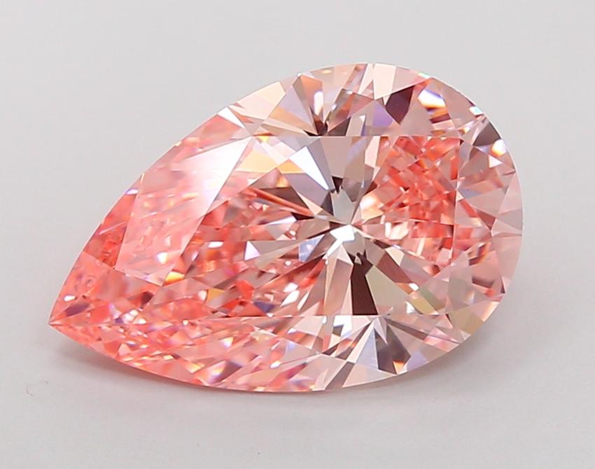 9.04 Ct. Fancy Intense Pink Pear Lab Grown Diamond
