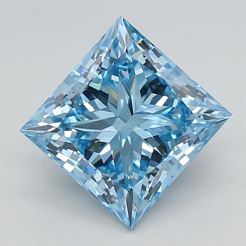 5.63 Ct. Fancy Vivid  Blue Princess Lab Grown Diamond