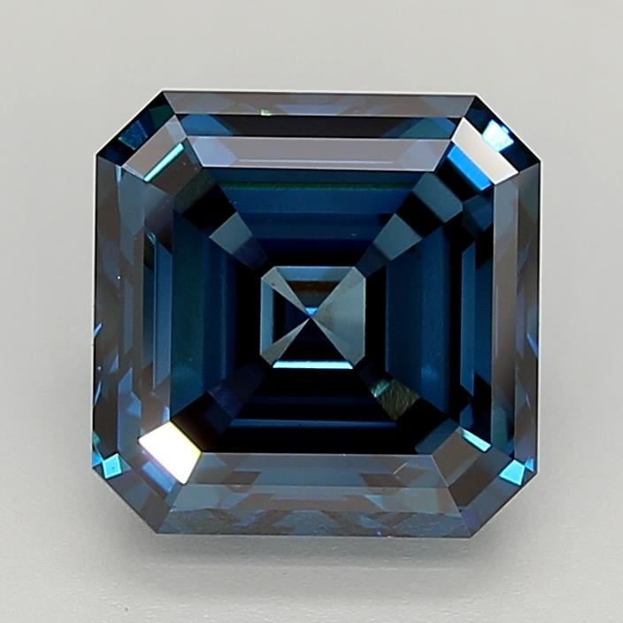 5.01 Ct. Fancy Vivid  Blue Asscher Lab Grown Diamond