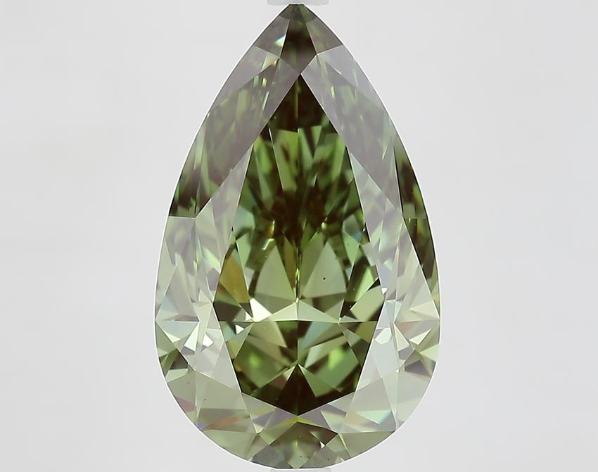 6.06 Ct. Fancy Vivid Green Pear Lab Grown Diamond