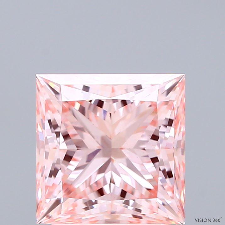 2.63 Ct. Fancy Vivid Pink Princess Lab Grown Diamond