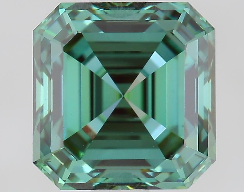 1.92 Ct. Fancy Vivid Green Asscher Lab Grown Diamond