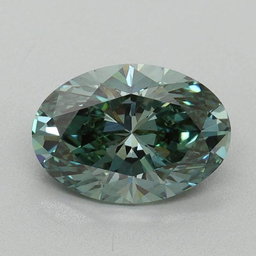 1.58 Ct. Fancy Vivid Pacific Green Oval Lab Grown Diamond