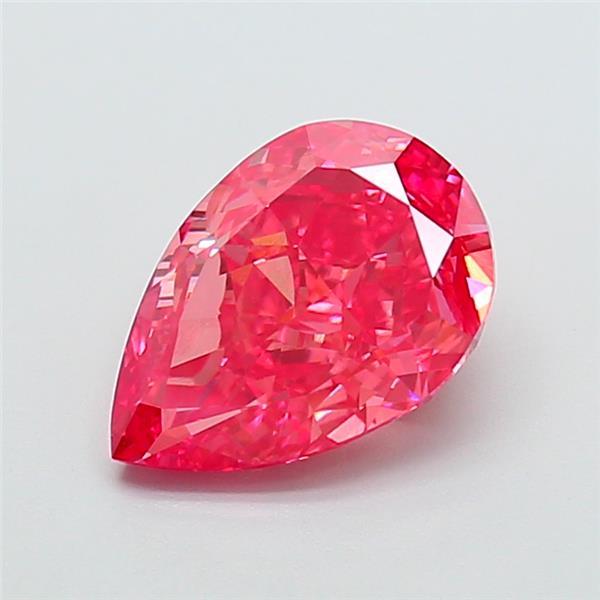 3.83 Ct. Fancy Vivid  Pink Pear Lab Grown Diamond