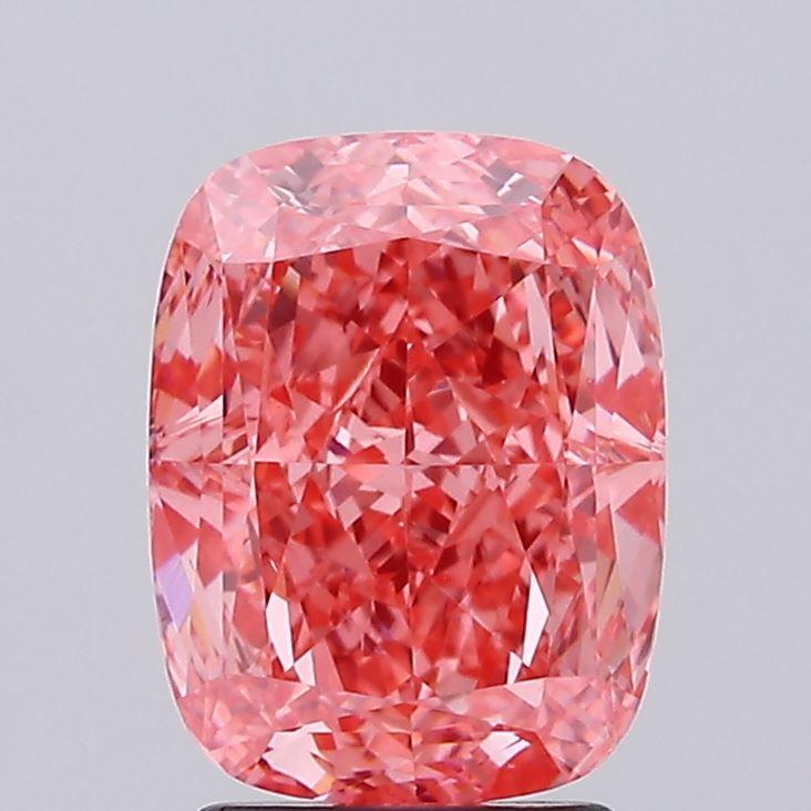 2.91 Ct. Fancy Vivid Pink Cushion Lab Grown Diamond