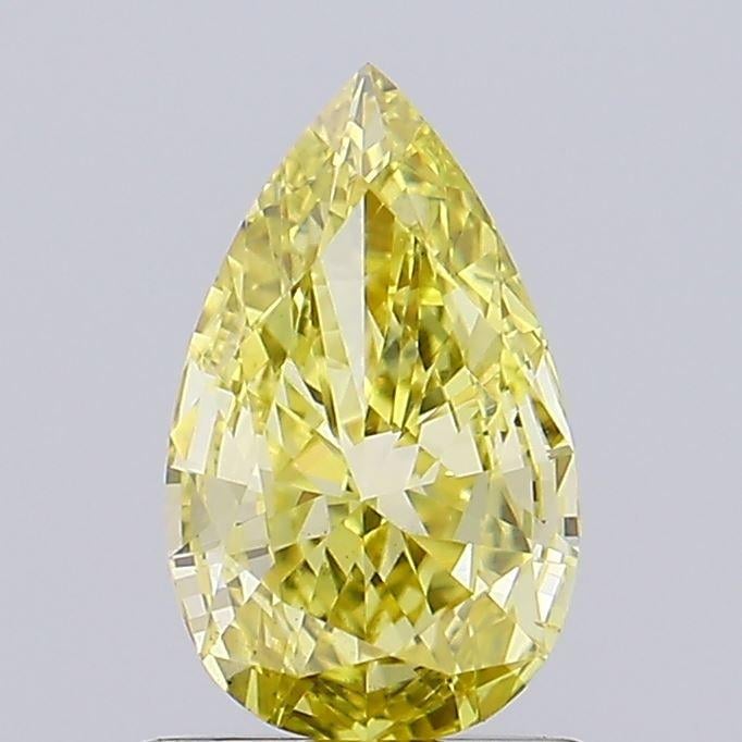 0.90 Ct. Fancy Intense Yellow Pear Lab Grown Diamond
