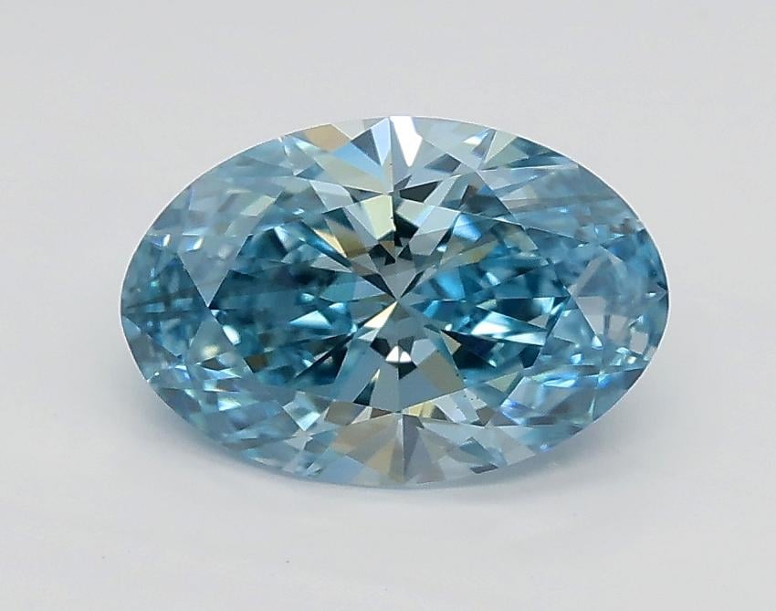 1.01 Ct. Fancy Vivid Blue Oval Lab Grown Diamond