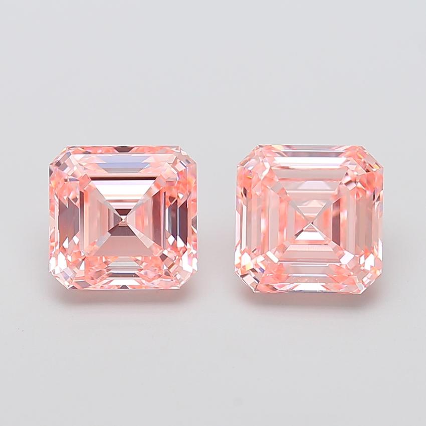 3.06 Ct. Fancy Intense  Pink Asscher Lab Grown Diamond