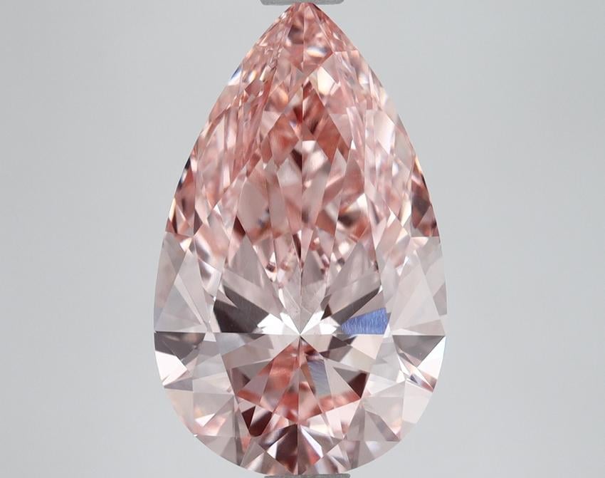 2.98 Ct. Fancy Intense Pink Pear Lab Grown Diamond