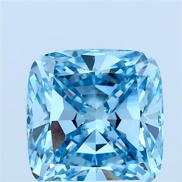 2.01 Ct. Fancy Vivid Blue Cushion Lab Grown Diamond