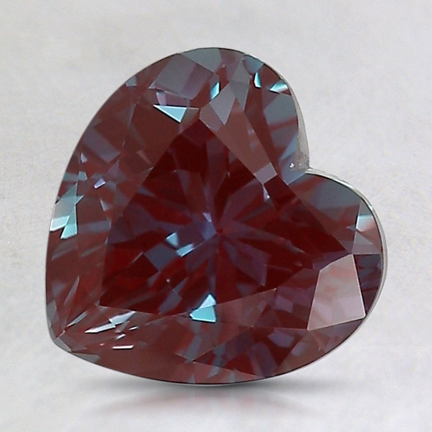 8.5mm Color Change Heart Lab Grown Alexandrite
