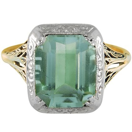Art Nouveau Green Beryl Vintage Ring