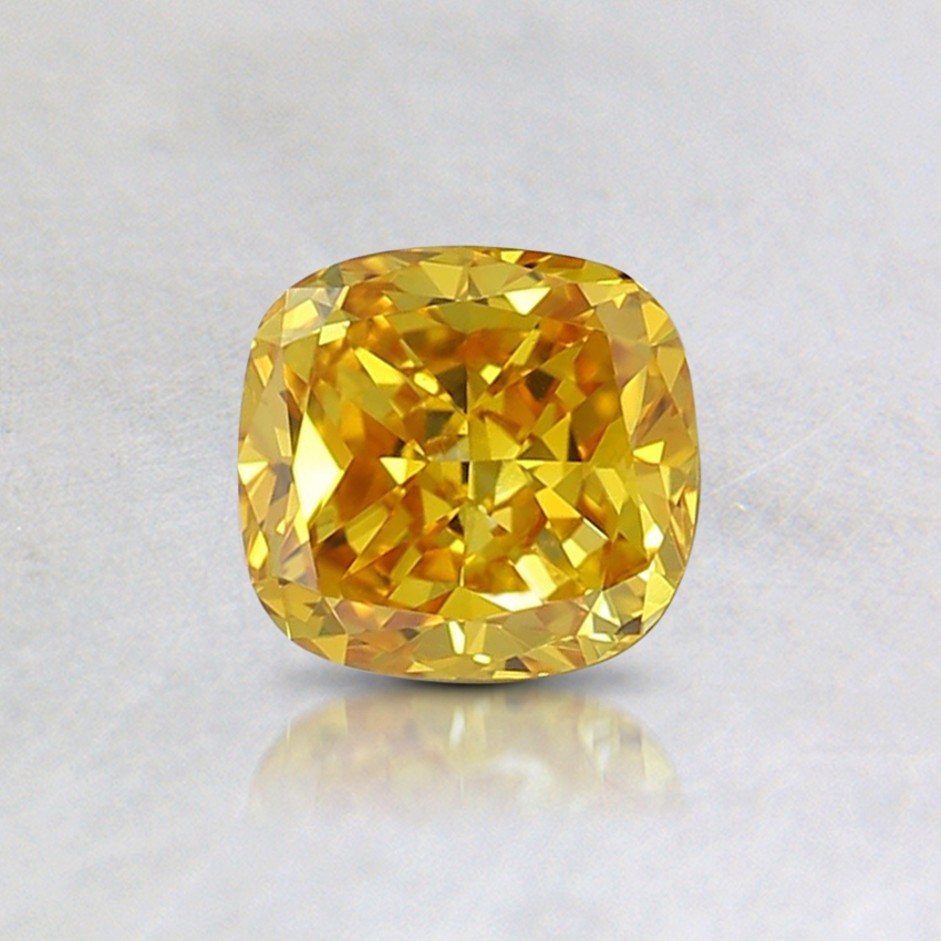 0.55 Ct. Fancy Vivid Orangy Yellow Cushion Lab Grown Diamond