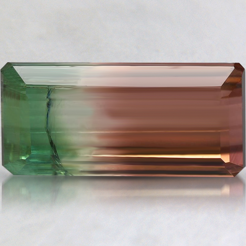 14.2x7.1mm Bi-Color Modified Emerald Tourmaline