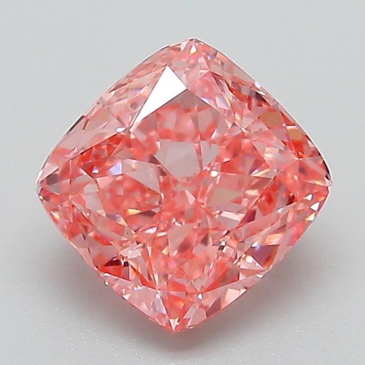 2.04 Ct. Fancy Vivid Pink Cushion Lab Grown Diamond