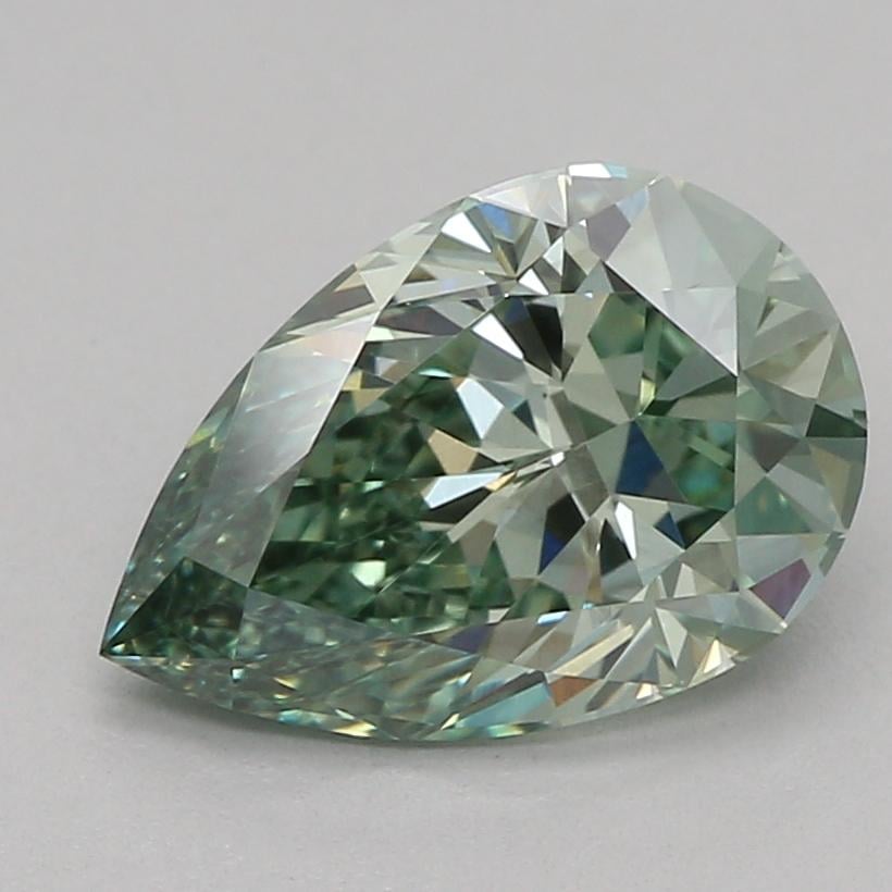 1.08 Ct. Fancy Vivid Green Pear Lab Grown Diamond