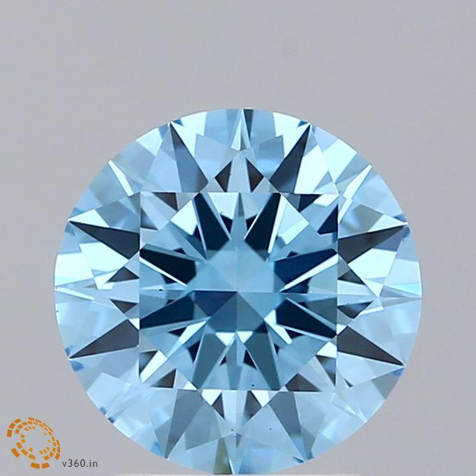 2.26 Ct. Fancy Vivid Blue Round Lab Grown Diamond