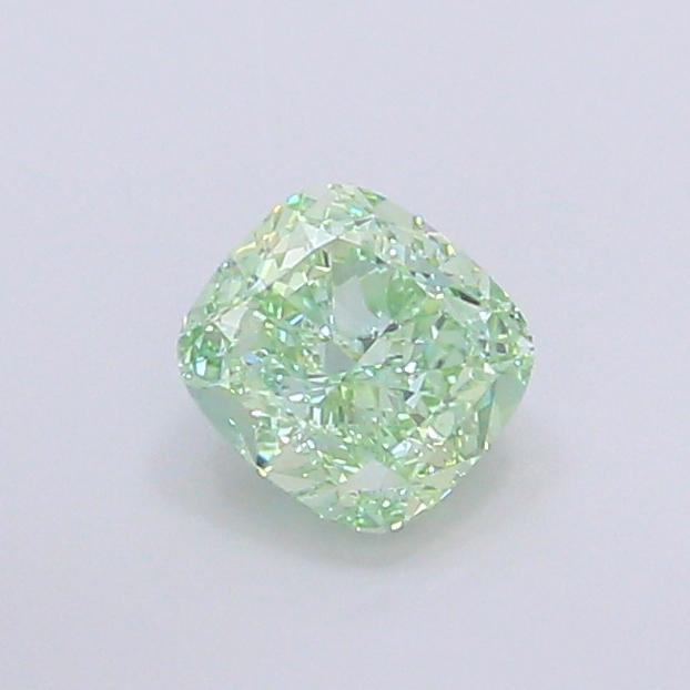 1.14 Ct. Fancy Vivid Green Cushion Lab Grown Diamond