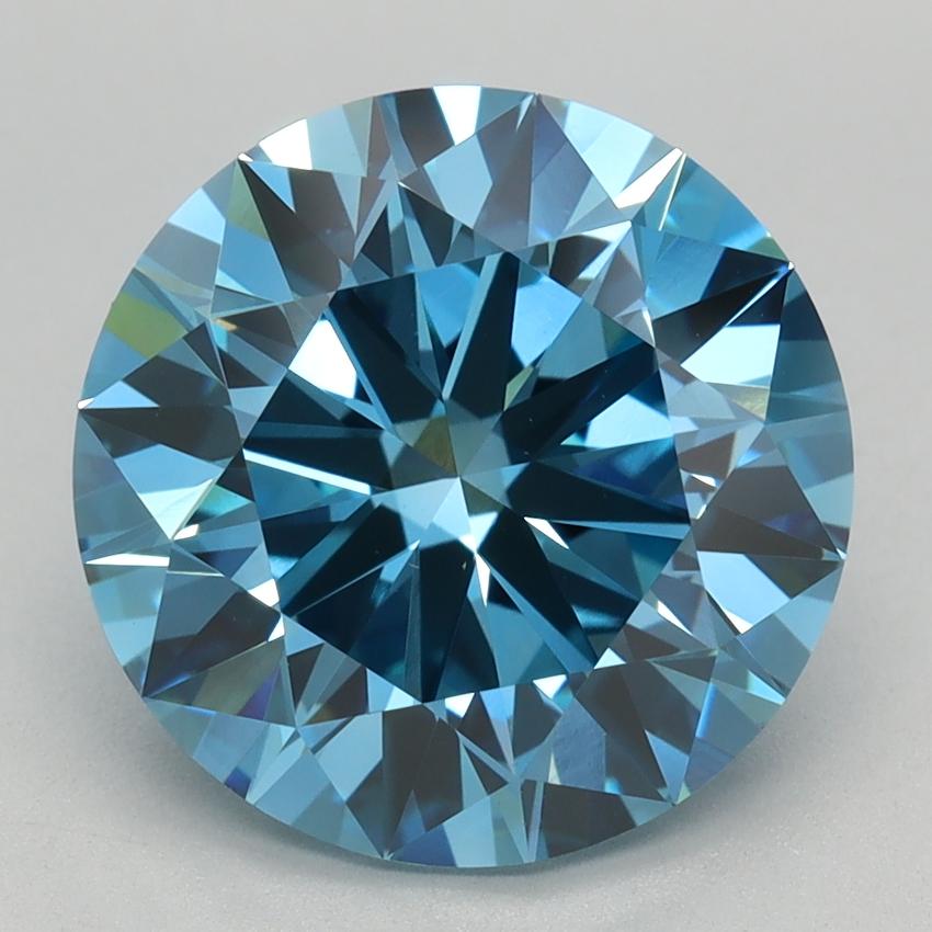 4.03 Ct. Fancy Vivid Blue Round Lab Grown Diamond