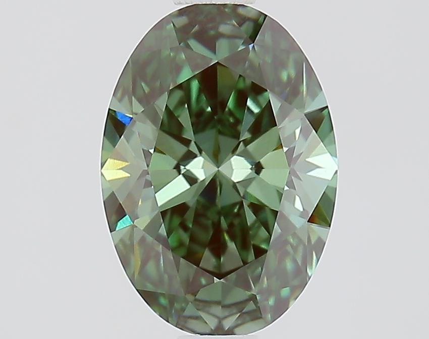 1.14 Ct. Fancy Vivid Green Oval Lab Grown Diamond