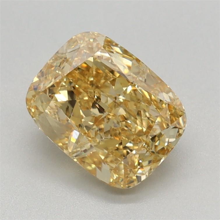 1.11 Ct. Fancy Vivid Yellow Cushion Lab Grown Diamond