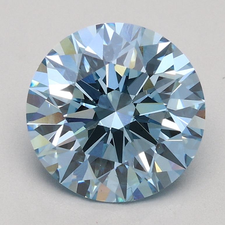 1.55 Ct. Fancy Intense Blue Round Lab Grown Diamond