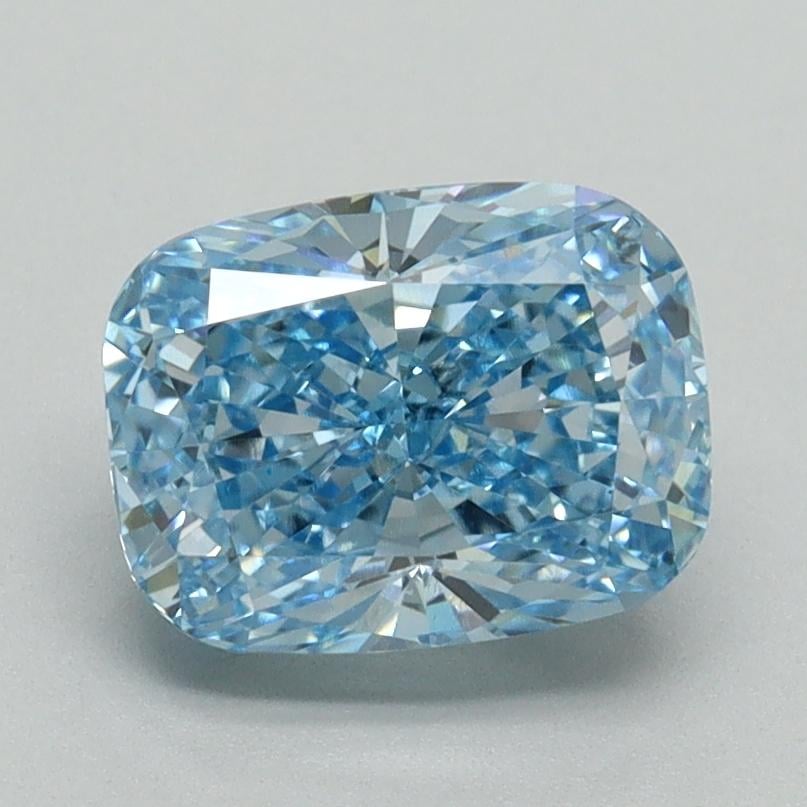 1.83 Ct. Fancy Vivid Blue Cushion Lab Grown Diamond