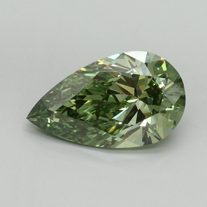 4.03 Ct. Fancy Vivid Green Pear Lab Grown Diamond