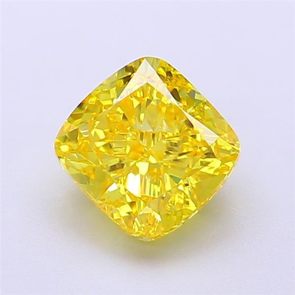 1.62 Ct. Fancy Vivid  Yellow Cushion Lab Grown Diamond