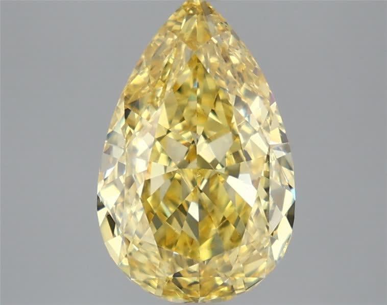 3.46 Ct. Fancy Vivid Yellow Pear Lab Grown Diamond