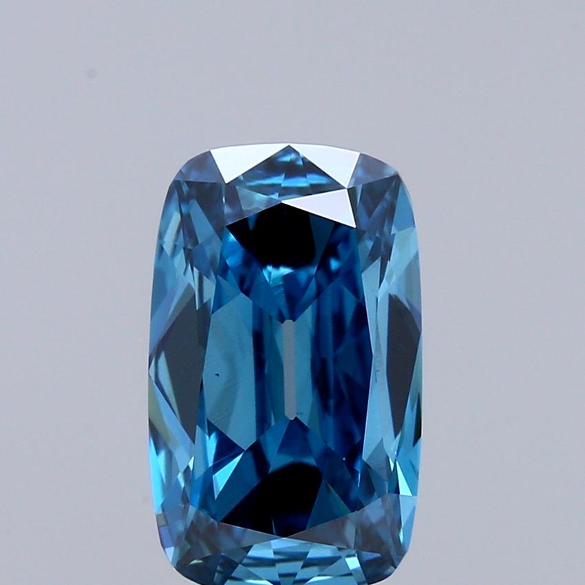 1.42 Ct. Fancy Vivid Blue Cushion Lab Grown Diamond