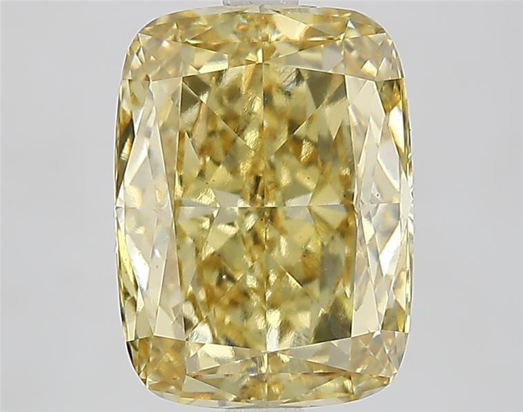 4.51 Ct. Fancy Intense Yellow Cushion Lab Grown Diamond