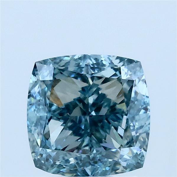 2.01 Ct. Fancy Intense Green Blue Cushion Lab Grown Diamond