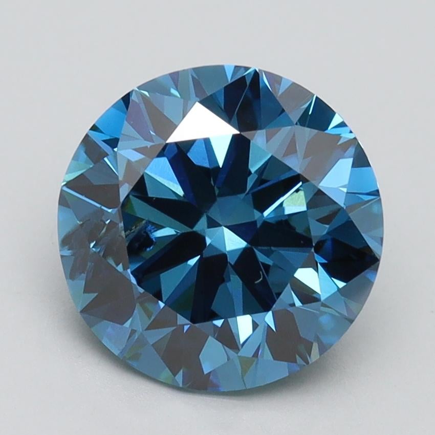 2.70 Ct. Fancy Vivid Malibu Blue Round Lab Grown Diamond