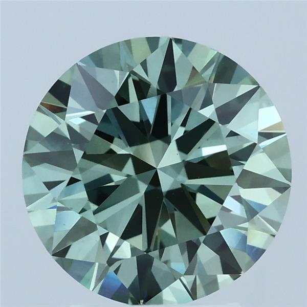 2.99 Ct. Fancy Vivid Green Round Lab Grown Diamond