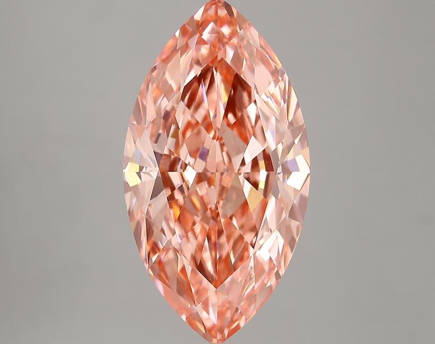 6.57 Ct. Fancy Pink Marquise Lab Grown Diamond