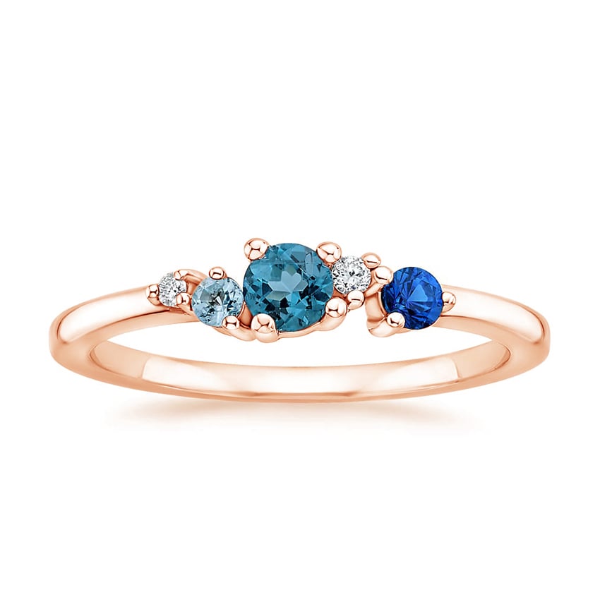 Rose gold diamond engagement ring with surprise diamond details