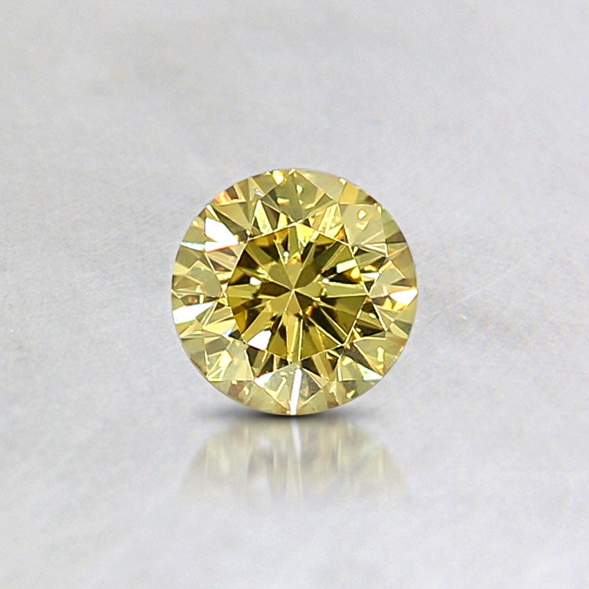 0.17 Ct. Natural Fancy Vivid Yellow Round Diamond