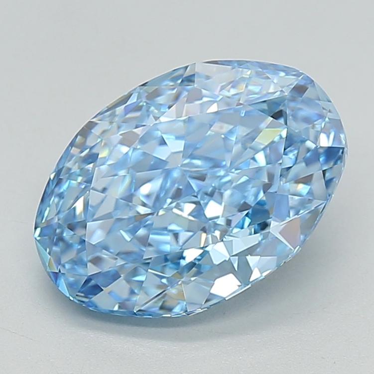 4.13 Ct. Fancy Vivid Blue Oval Lab Grown Diamond