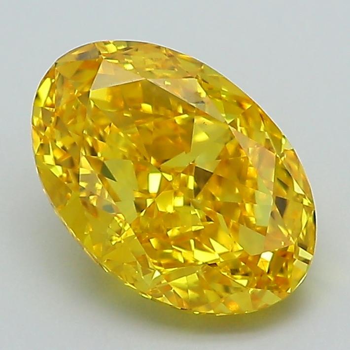 2.06 Ct. Fancy Vivid Yellow Oval Lab Grown Diamond